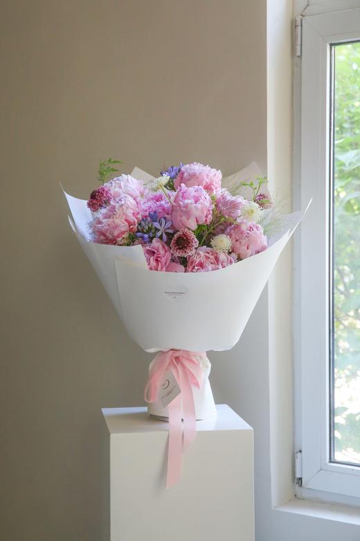 夕岚桃夭法式花园风芍药花束 商品图3