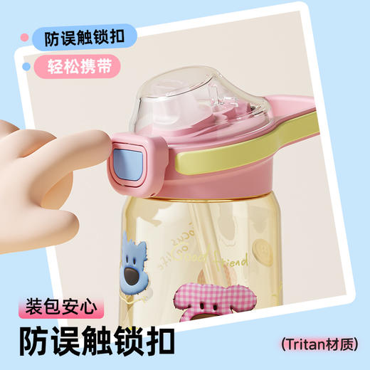 【困妈周年庆】bablov儿童吸管杯水杯夏日便携上学专用杯子塑料耐高温tritan材质 商品图1