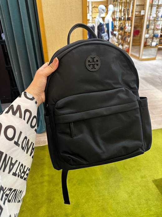 美国现货¥1199直邮！TB Tory Burch Ella 女士尼龙帆布双肩包旅行背包 黑色 商品图8