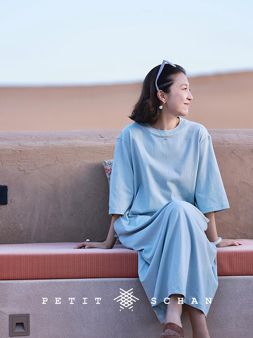 PETIT SCHAN小闪 CLO#819 vast 无垠 汉麻棉圆领百搭基础连衣裙 商品图4