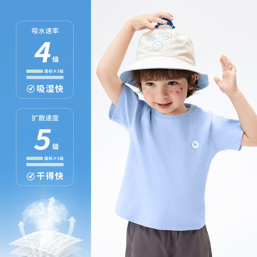 【男女同款】【5A抑菌+冰冰棉】【90-140】【MQDmini】男女童速干上衣儿童短袖t恤 商品图2