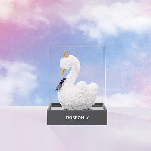 ROSEONLY诺誓 高端定制 永生玫瑰 公仔系列 玫瑰天鹅 送朋友 情人节礼物 商品图0
