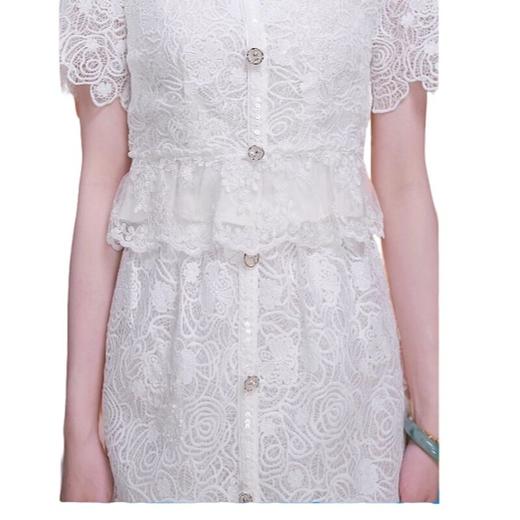 MAXRIENYMAXRIENY2025年春夏新款半裙重工蕾丝气质高腰半裙(货号:MF86SK002) 商品图1