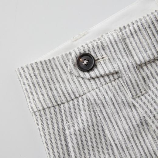 ROMI STUDIO自然质感经典条纹  棉麻混纺双褶半身短裙RWCSXT1957(现货) 商品图3