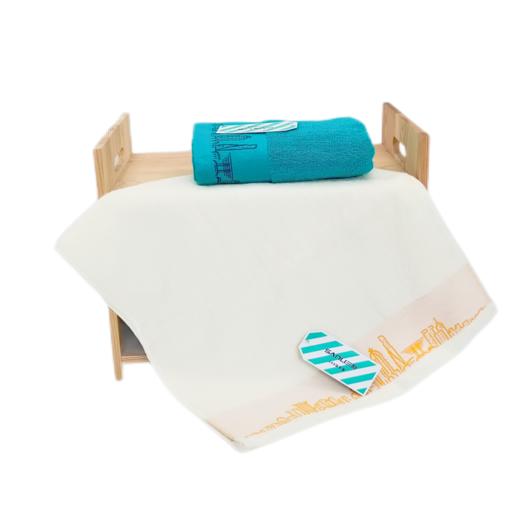 三利 申咏抗菌面巾 两条装 SL3295 蓝色+白色 商品图1