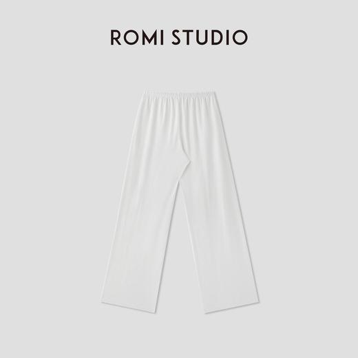 ROMI STUDIO可爱居家系列 白色全棉坑条肌理直筒长裤RWCSXT1997 商品图1