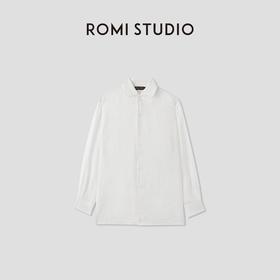 ROMI STUDIO经典老钱宽松剪裁  100%苎麻轻薄翻领衬衣RWCRSG2895