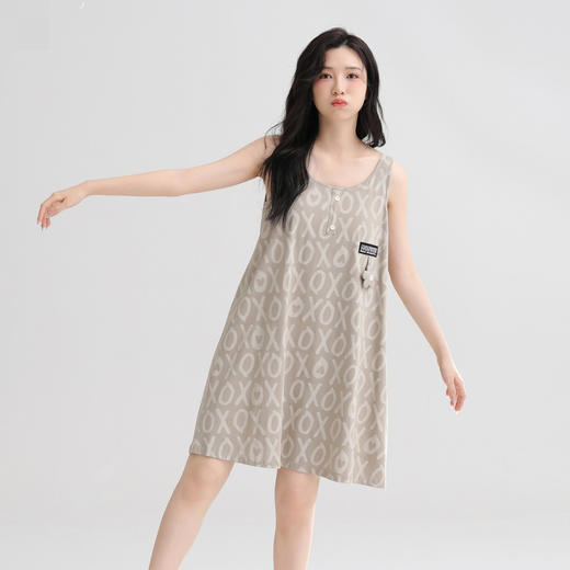 女士夏季针织吊带连衣裙家居裙室内外穿居家服睡裙【A51633】 商品图0