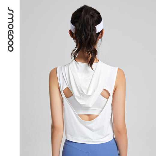 【水沐618】水沐伊朵夏季运动连帽背心女无袖上衣5881 商品图2