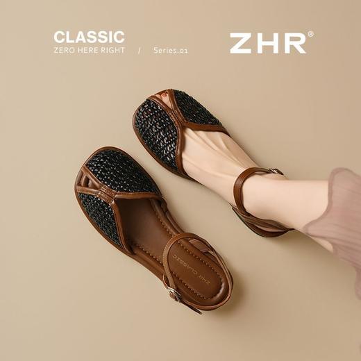 ZHR则则厚底罗马凉鞋2025夏季新款气质百搭编织凉鞋法式复古女鞋 商品图7
