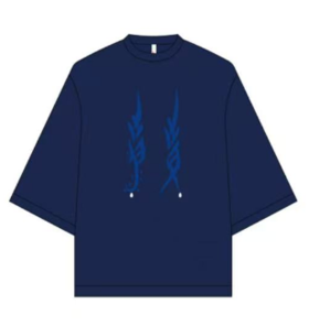 盛唐婧×女书|凤凰泪珠T恤-蓝色