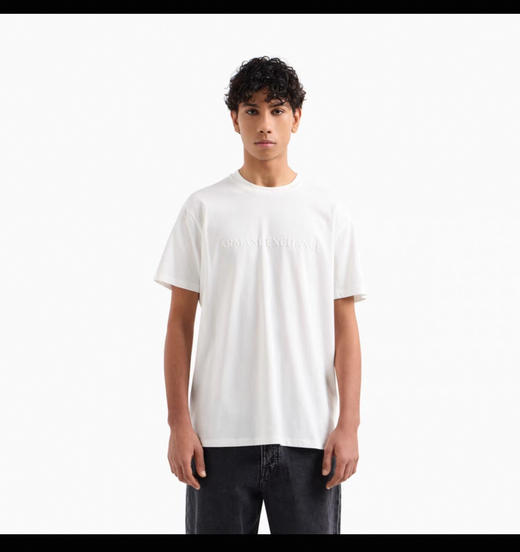 A.X 拉架弹力棉 立体浮雕字母 圆领短袖T恤 TX492 商品图1