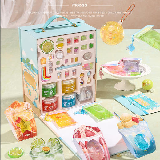 【六一好礼】mobee自制捏捏乐diy材料包硅胶解压玩具女孩7-14岁六一儿童节礼物 捏捏乐史莱姆-无毒不沾手 双重玩法更解压 商品图2