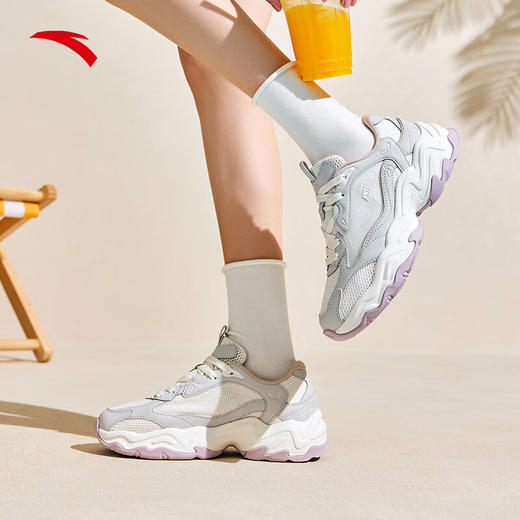 安踏陨石VENT丨休闲鞋女鞋2025夏季软底厚底增高透气老爹鞋112528858 商品图2