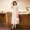 谜底连衣裙短袖女2025夏季新款极简风纯色中长裙大摆裙256ML6503 商品缩略图0
