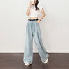 慵懒随性复古百搭水洗牛仔裤女夏季直筒阔腿裤配腰带H0051127 商品缩略图1