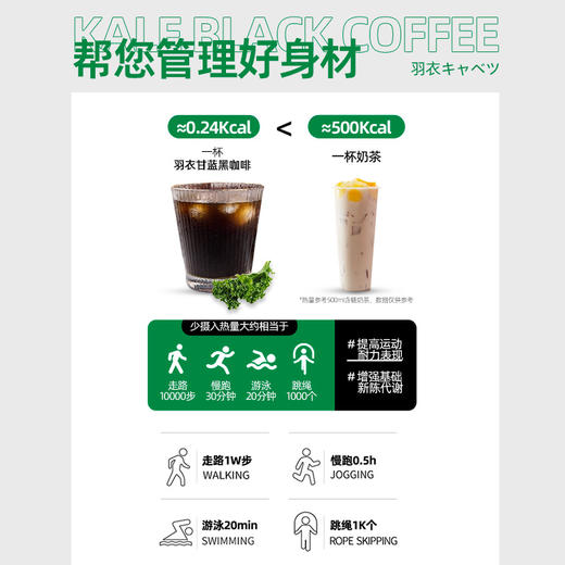 【古田森】羽衣甘蓝黑咖啡3盒 · 无蔗糖饮料 · 提神速溶咖啡 · 下午茶低卡路里 商品图3