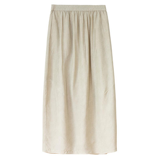 牧衣游原创 真丝混纺半身裙女夏轻薄松紧腰宽松百搭半裙 茶烟石鼎 商品图4