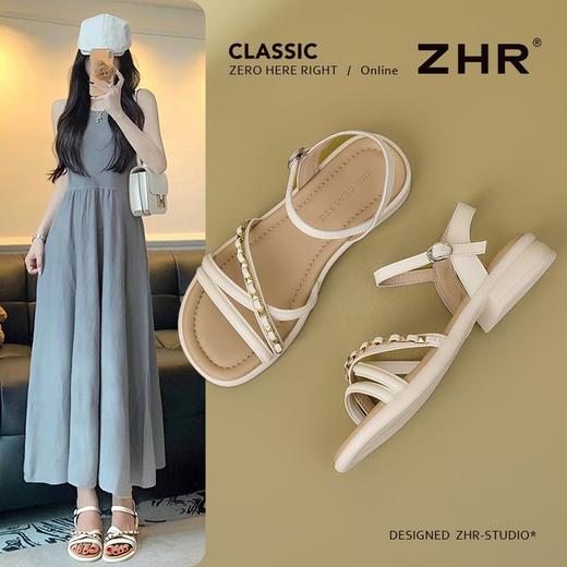 ZHR则则超软轻便凉鞋女2025夏季新款网红洋气ins女鞋高级矮跟凉鞋 商品图0