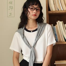 梌野生亚麻天丝撞色T恤｜舒适透气，简约好搭配