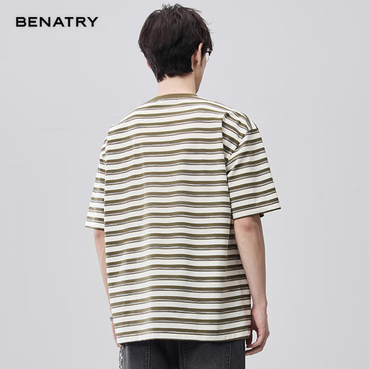 贝纳川夏季圆领条纹短袖T恤ECF214109 商品图7
