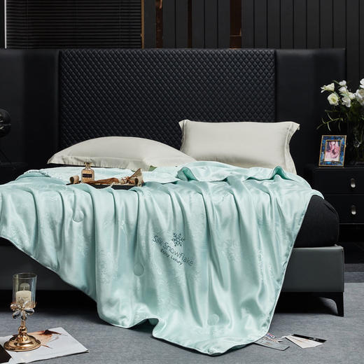 【破价秒杀！高奢专柜品质捡漏】格兰薇高端蚕丝雪绒被｜60支贡缎大提花+中东ab钻颜值爆表（蚕丝雪绒填充，轻盈舒适亲肤~）基地直邮 商品图1