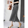 丁摩 半身裙女夏季新款复古格子高腰显瘦气质百褶裙中长款a字裙5ZF-51143 商品缩略图0