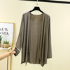 丁摩 莫代尔开衫女夏季新款空调防晒衫中长款长袖不规则披肩薄外套5ZF-2422 商品缩略图5