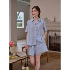 （小眠专属）SimpleRetro柔感亚麻复古刺绣纹理感套装女