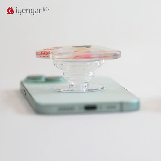 艾扬格 life 手机伸缩支架扣支架创意卡通可爱瑜伽女孩 瑜伽元素支撑架隐形折叠推拉桌面追剧懒人神器通用粘贴式手机壳后背贴 商品图4