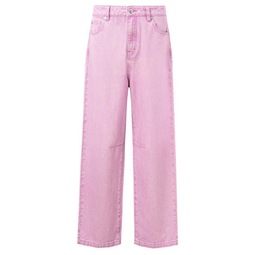 SELFWHO全棉水洗粉色牛仔裤女夏新款亲肤舒适可露丽风弯刀九分裤 商品图4