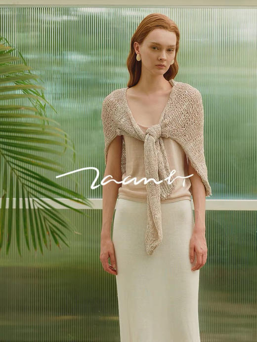 ZAANLI｜ZNSS25022 汉麻天丝卷边吊带针织背心 [ 绿 /  杏 / 棕 ] 商品图5