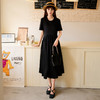 谜底小黑裙连衣裙2025夏季新款简约圆领大摆中长裙短袖256ML6501 商品缩略图0