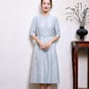 玳莎天丝亚麻小立领连衣裙  FB35103 商品缩略图0