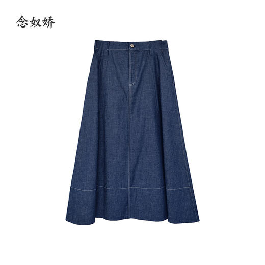 【商场同款】CNS5585 “ 温雅牛仔裙 ”后腰的松紧 A版牛仔半裙 商品图6