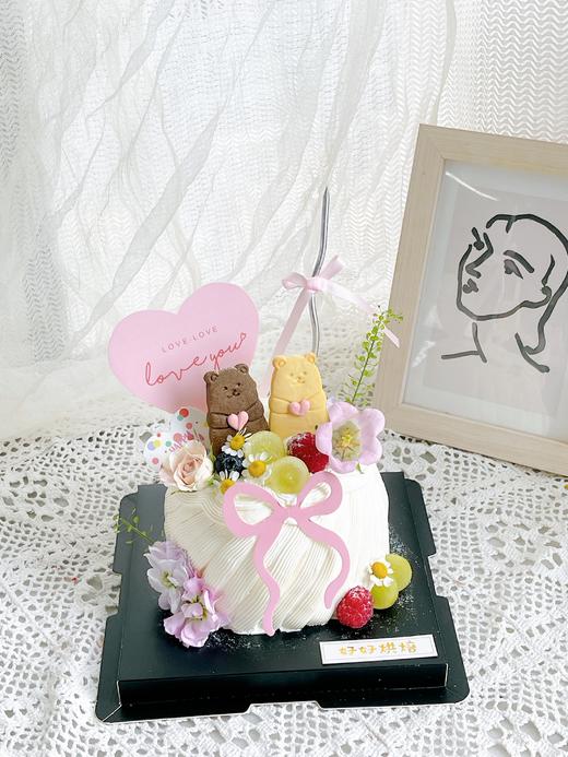 七夕蛋糕情侣‘春日花园小熊’/纪念日（没有的花会用其他花型替代） 商品图2
