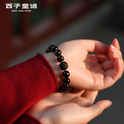 【灵隠景区直发】【男款】黑曜石手串天然黑曜石男士好运转运手串手   3-5天发货 商品图1