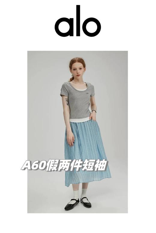 2025夏季最新出口单，alo女士假两件叠穿收腰短袖T恤！ 商品图2