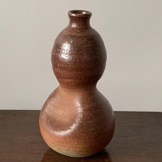 日本手作粗陶葫芦花器 商品图1