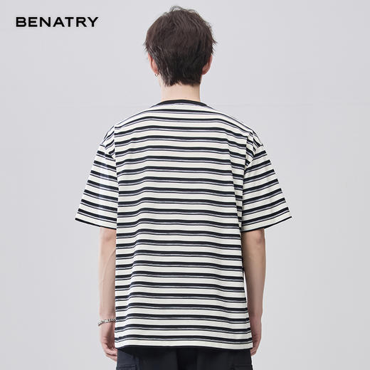 贝纳川夏季圆领条纹短袖T恤ECF214109 商品图2