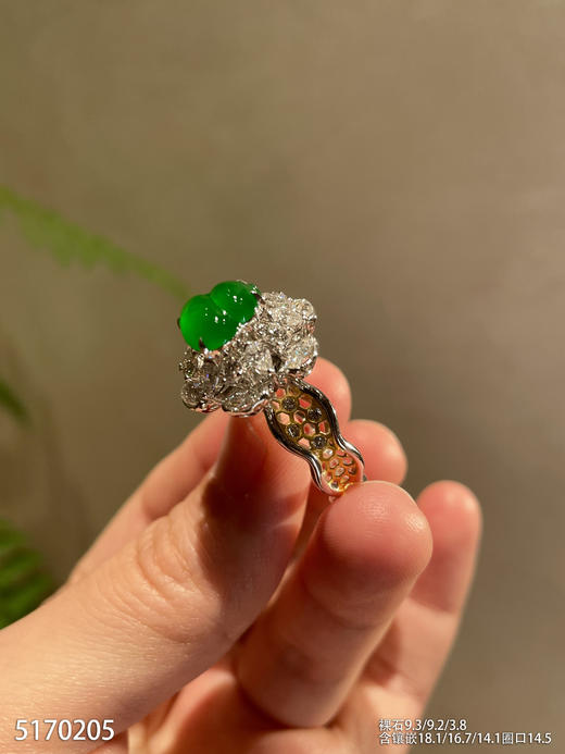 老坑玻璃种艳绿葫芦戒指【5170205】具体价格微信咨询 商品图2