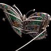 独角鹿西洋古董 蝴蝶造型铂金镶嵌祖母绿钻石紫水晶托帕石及黄水晶可拆卸双夹式胸针 商品缩略图5