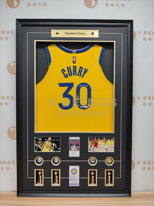 库里 勇士队30号黄色 铭文球员版 亲笔签名球衣 商品图1