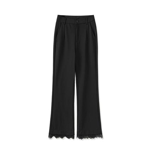 「高级wl」全新升级【铂金会员220/天猫289/差价69】(14010)洛诗琳时尚通勤九分微喇西裤2025显高薄款蕾丝边休闲裤女 商品图4