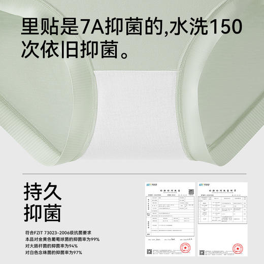 【59元4条装】80支莫代尔女士内裤 聚乳酸抑菌底裆中腰不夹臀无痕内裤 商品图2