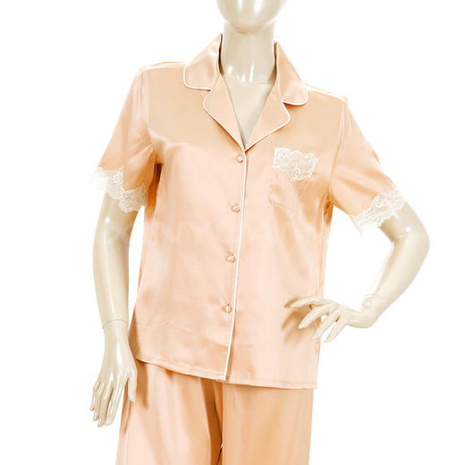 鑫缘 真丝女短袖睡衣套 	HD5002 商品图3