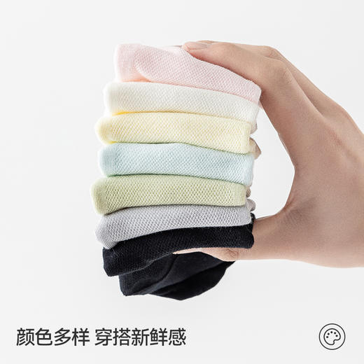 左分之右网眼透气隐形袜女10A抗菌春夏不掉跟防滑O型袜口低帮短袜 商品图4