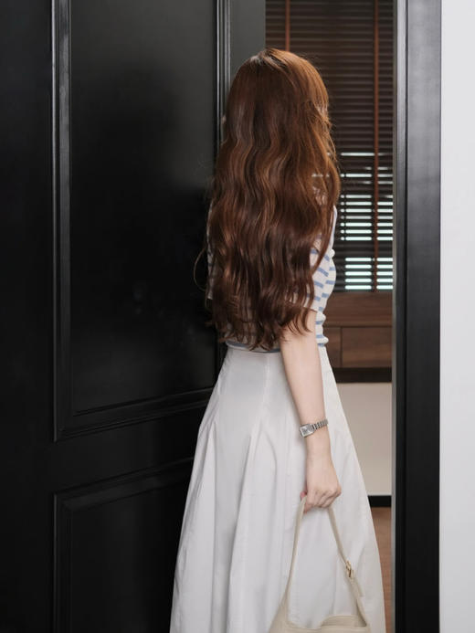 【百图lulu定制】【海魂衫】法式 蓝色条纹 透气凉爽 天丝 短袖针织衫 商品图4