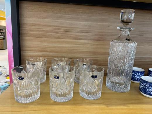 捷克进口BOHEMIA水晶玻璃杯创意套装威士忌杯 洋酒杯子家用啤酒杯波西米亚奥尼威士忌套装（1樽6杯） 商品图0