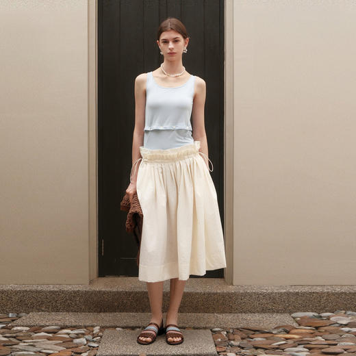 lost in echo2025夏季新款度假印花收腰舒适透气工字吊带背心女 商品图2